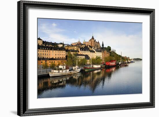 Stockholm Embankment with Boats-a40757-Framed Photographic Print