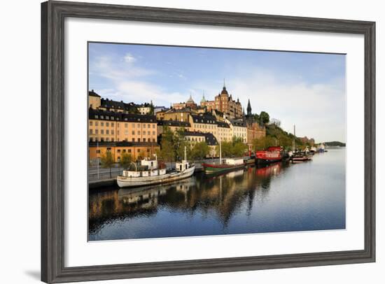 Stockholm Embankment with Boats-a40757-Framed Photographic Print