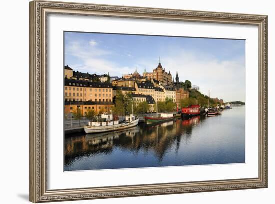 Stockholm Embankment with Boats-a40757-Framed Photographic Print