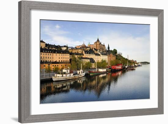 Stockholm Embankment with Boats-a40757-Framed Photographic Print