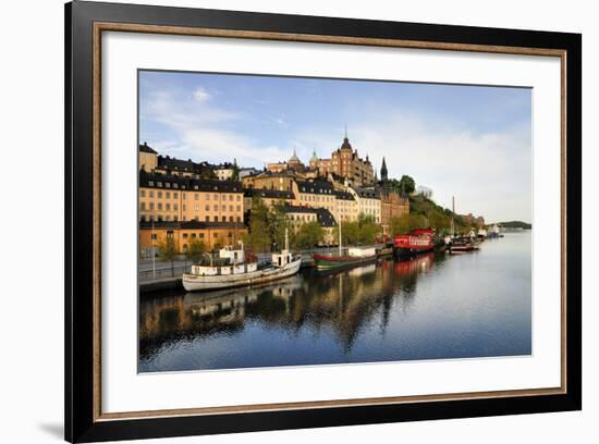 Stockholm Embankment with Boats-a40757-Framed Photographic Print