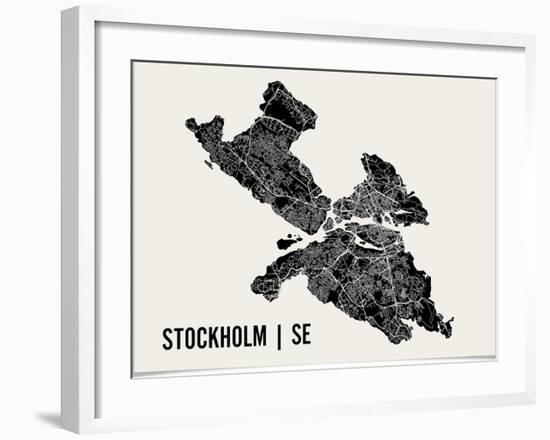 Stockholm Map Art Print-null-Framed Art Print