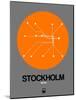 Stockholm Orange Subway Map-NaxArt-Mounted Art Print