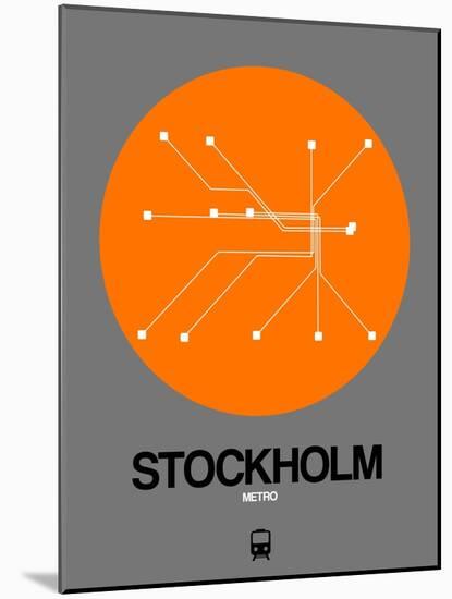 Stockholm Orange Subway Map-NaxArt-Mounted Art Print