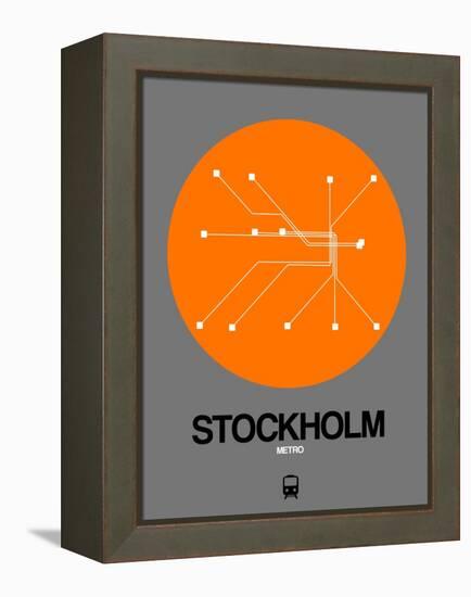 Stockholm Orange Subway Map-NaxArt-Framed Stretched Canvas