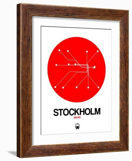 Stockholm Red Subway Map-NaxArt-Framed Art Print