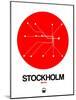 Stockholm Red Subway Map-NaxArt-Mounted Art Print