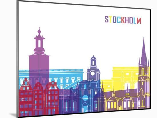 Stockholm Skyline Pop-paulrommer-Mounted Art Print