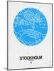 Stockholm Street Map Blue-NaxArt-Mounted Art Print