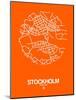 Stockholm Street Map Orange-NaxArt-Mounted Art Print