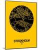 Stockholm Street Map Yellow-NaxArt-Mounted Art Print