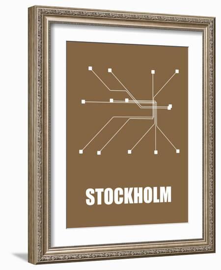 Stockholm Subway Map II-null-Framed Art Print