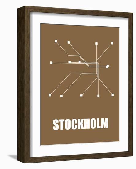 Stockholm Subway Map II-null-Framed Art Print