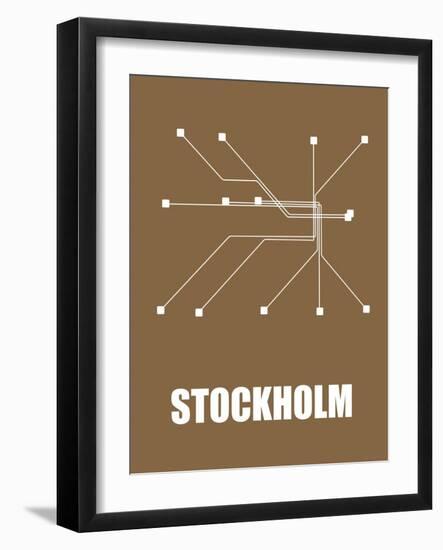 Stockholm Subway Map II-null-Framed Art Print