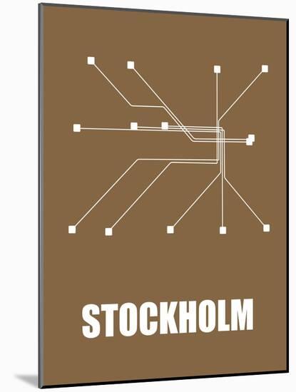 Stockholm Subway Map II-null-Mounted Art Print