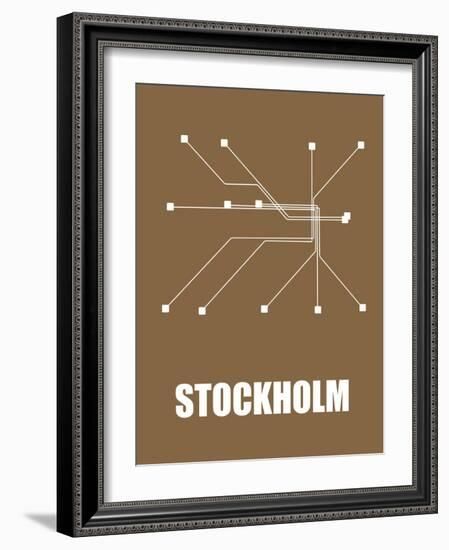 Stockholm Subway Map II-null-Framed Art Print