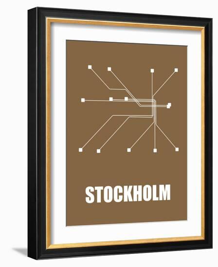 Stockholm Subway Map II-null-Framed Art Print