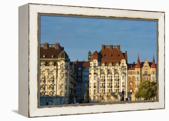 Stockholm, Sweden Downtown Beautiful Apartment Old Sunset Buildings-Bill Bachmann-Framed Premier Image Canvas