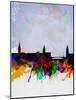 Stockholm Watercolor Skyline-NaxArt-Mounted Art Print