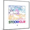 Stockholm Watercolor Street Map-NaxArt-Mounted Art Print