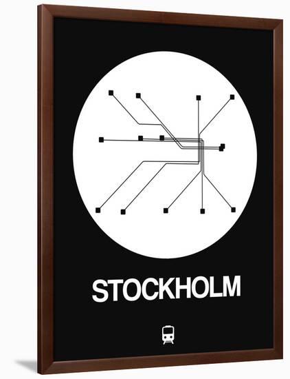 Stockholm White Subway Map-NaxArt-Framed Premium Giclee Print