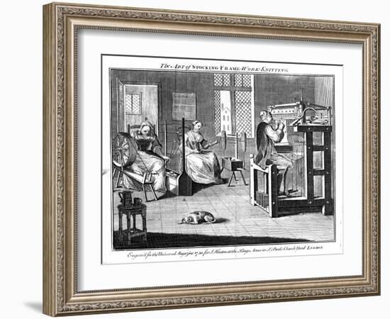 Stocking Frame Workshop, 1750-null-Framed Giclee Print