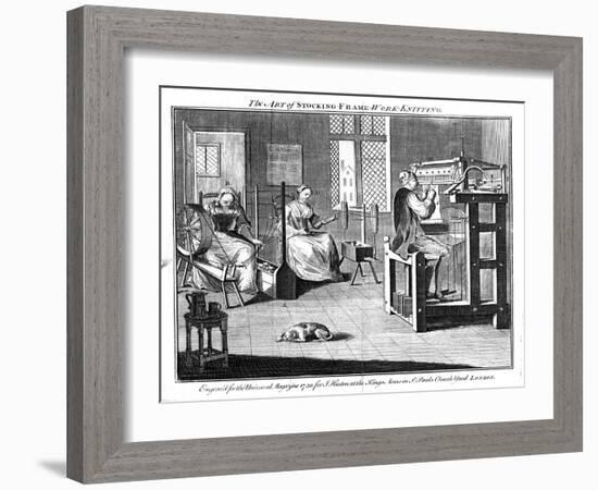 Stocking Frame Workshop, 1750-null-Framed Giclee Print