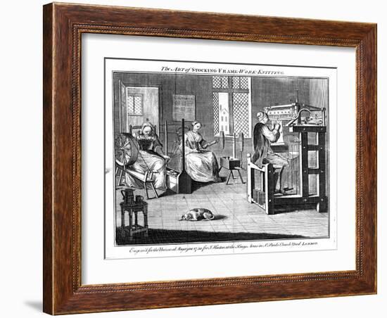 Stocking Frame Workshop, 1750-null-Framed Giclee Print