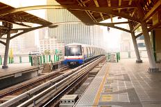 Bridge Link between Mrt and Bts Mass Transportation in Heart of Bangkok Newly Modern Important Land-stockphoto mania-Framed Photographic Print