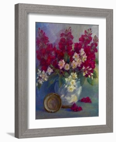 Stocks and Orange Blossom  oil on canvas-Lee Campbell-Framed Giclee Print