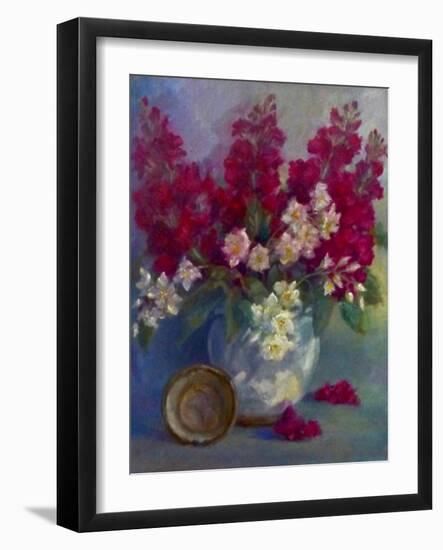 Stocks and Orange Blossom  oil on canvas-Lee Campbell-Framed Giclee Print