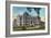 Stockton, California - Exterior View of Stockton High School-Lantern Press-Framed Art Print