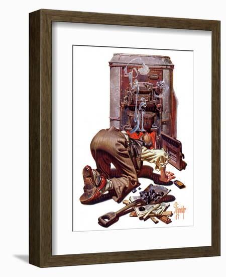 "Stoking the Furnace,"October 15, 1938-Joseph Christian Leyendecker-Framed Giclee Print