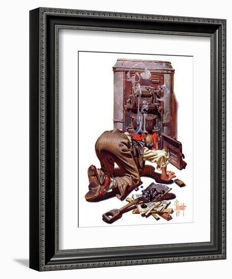 "Stoking the Furnace,"October 15, 1938-Joseph Christian Leyendecker-Framed Giclee Print