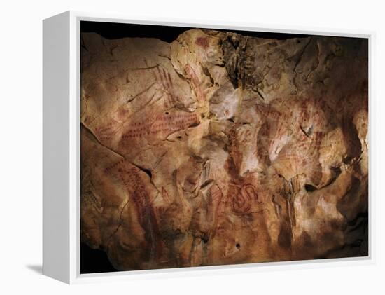 Stone-age Cave Paintings, Asturias, Spain-Javier Trueba-Framed Premier Image Canvas