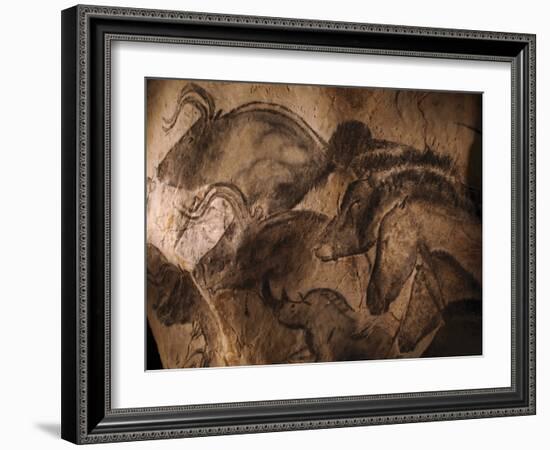 Stone-age Cave Paintings, Chauvet, France-Javier Trueba-Framed Photographic Print