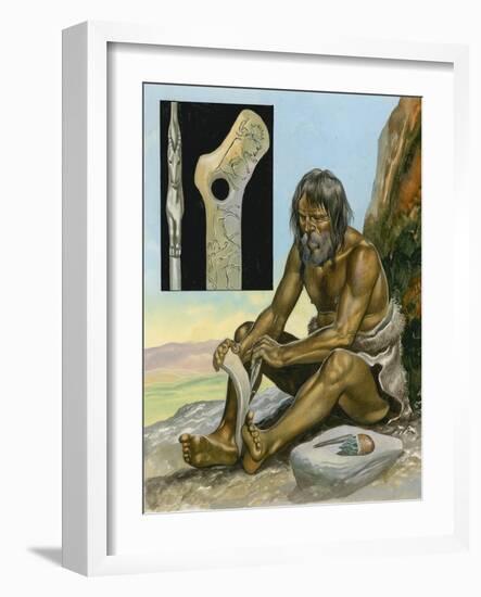 Stone Age Man-Ron Embleton-Framed Giclee Print