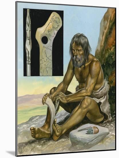 Stone Age Man-Ron Embleton-Mounted Giclee Print