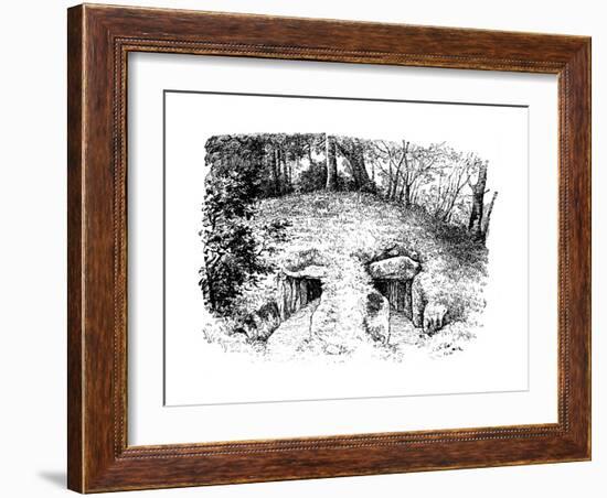 Stone Age Tumulus Containing Two Chambers, Rodding, Denmark, 1913-null-Framed Giclee Print