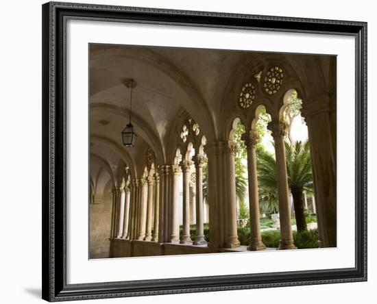 Stone arches and columns at entrance to Rector's Palace, Dubrovnik, Dalmatia, Croatia-Merrill Images-Framed Photographic Print