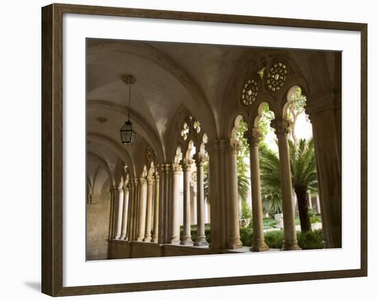 Stone arches and columns at entrance to Rector's Palace, Dubrovnik, Dalmatia, Croatia-Merrill Images-Framed Photographic Print