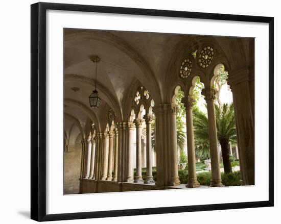 Stone arches and columns at entrance to Rector's Palace, Dubrovnik, Dalmatia, Croatia-Merrill Images-Framed Photographic Print