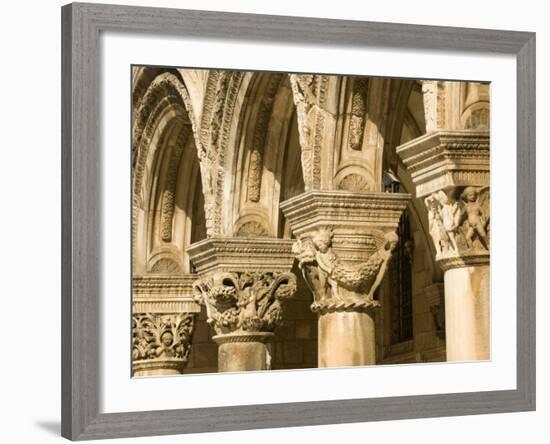 Stone arches and columns at entrance to Rector's Palace, Dubrovnik, Dalmatia, Croatia-Merrill Images-Framed Photographic Print