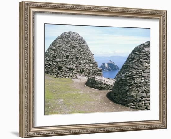 Stone Beehive Huts, Skellig Michael, Unesco World Heritage Site, County Kerry, Republic of Ireland-David Lomax-Framed Photographic Print
