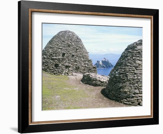 Stone Beehive Huts, Skellig Michael, Unesco World Heritage Site, County Kerry, Republic of Ireland-David Lomax-Framed Photographic Print