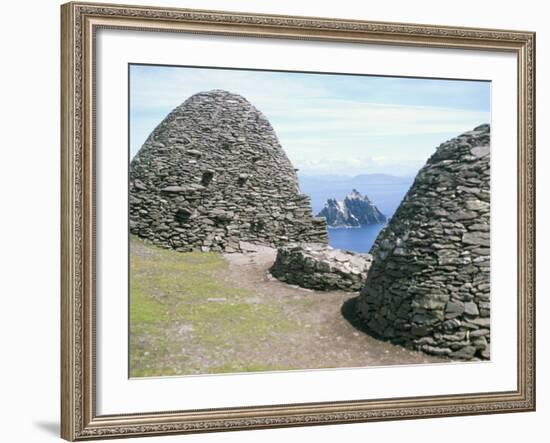 Stone Beehive Huts, Skellig Michael, Unesco World Heritage Site, County Kerry, Republic of Ireland-David Lomax-Framed Photographic Print