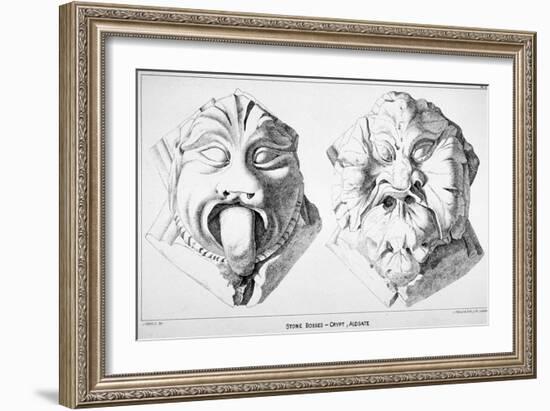 Stone Bosses from St Michael's Crypt, Aldgate Street, London, C1830-J Emslie & Sons-Framed Giclee Print