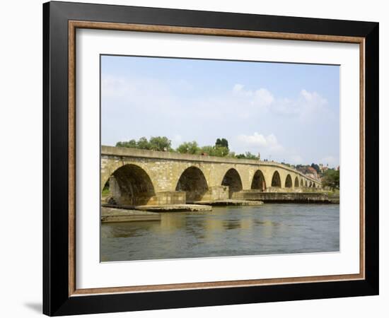 Stone Bridge, Regensburg, UNESCO World Heritage Site, Bavaria, Germany, Europe-Gary Cook-Framed Photographic Print