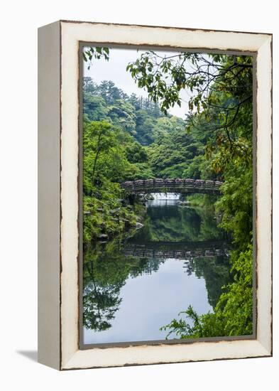 Stone Bridge with Flowers in Seogwipo, Island of Jejudo, South Korea-Michael Runkel-Framed Premier Image Canvas