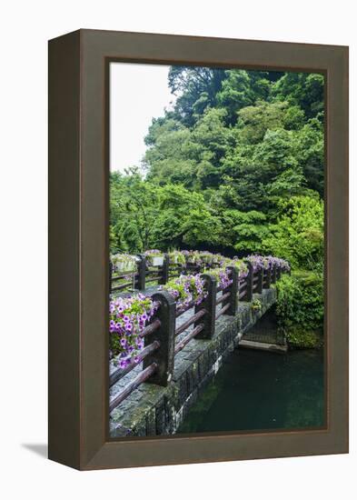 Stone Bridge with Flowers in Seogwipo-Michael-Framed Premier Image Canvas